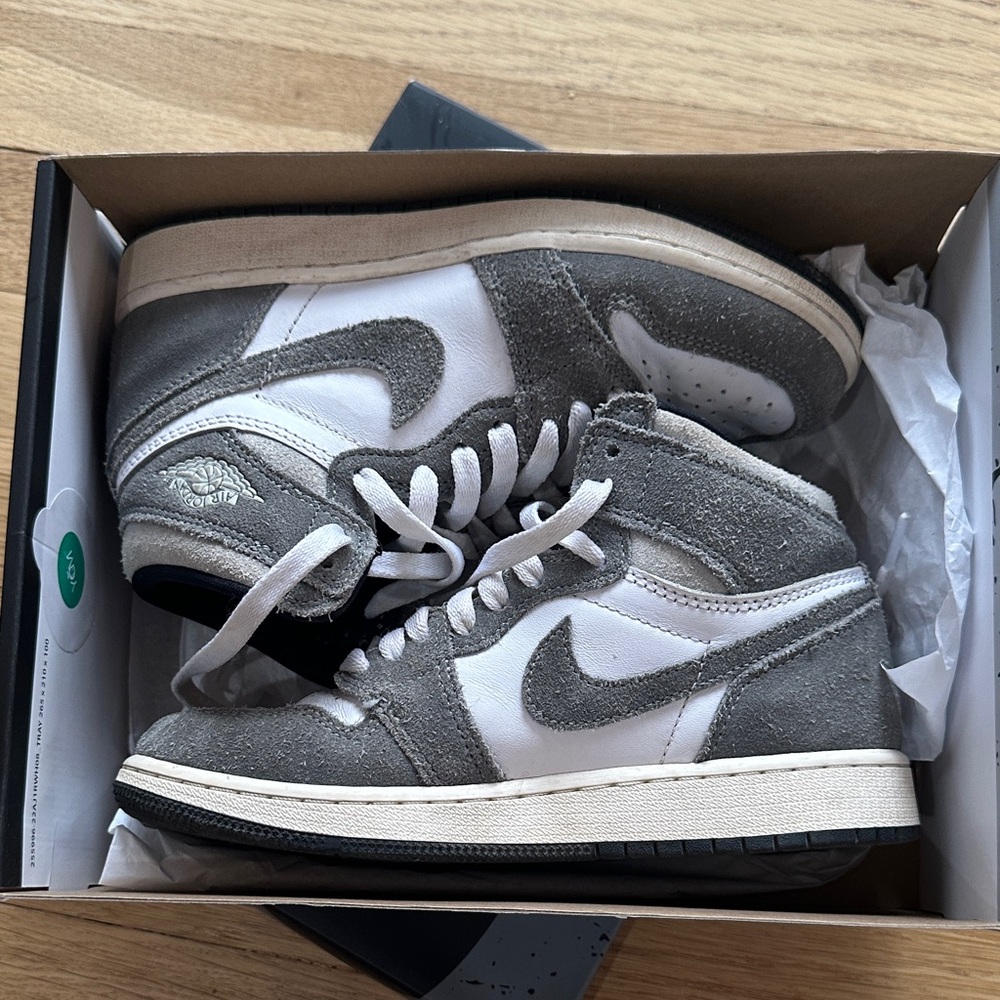 Nike Grey and White High-Top Sneaker
